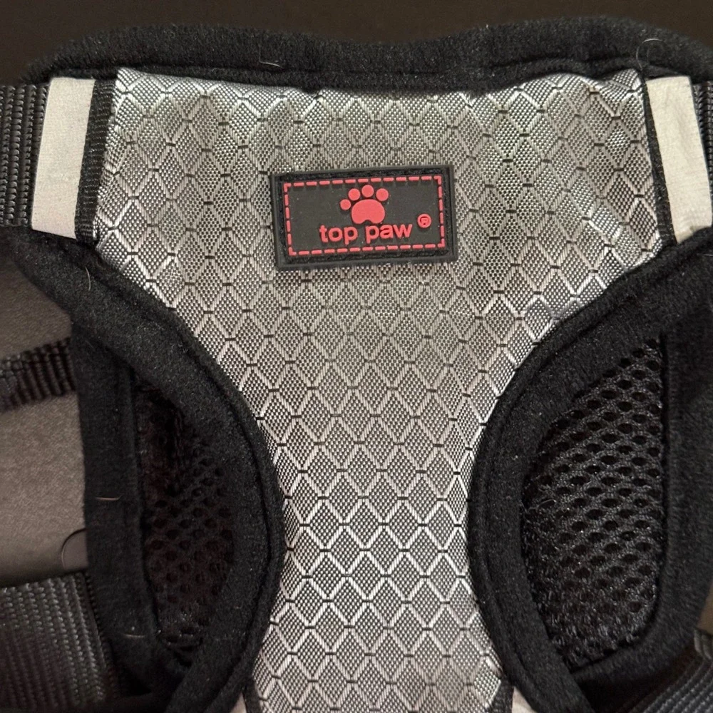 Top Paw‎ Dog Travel Harness Small-Medium Black Padded Reflective Adjustable
